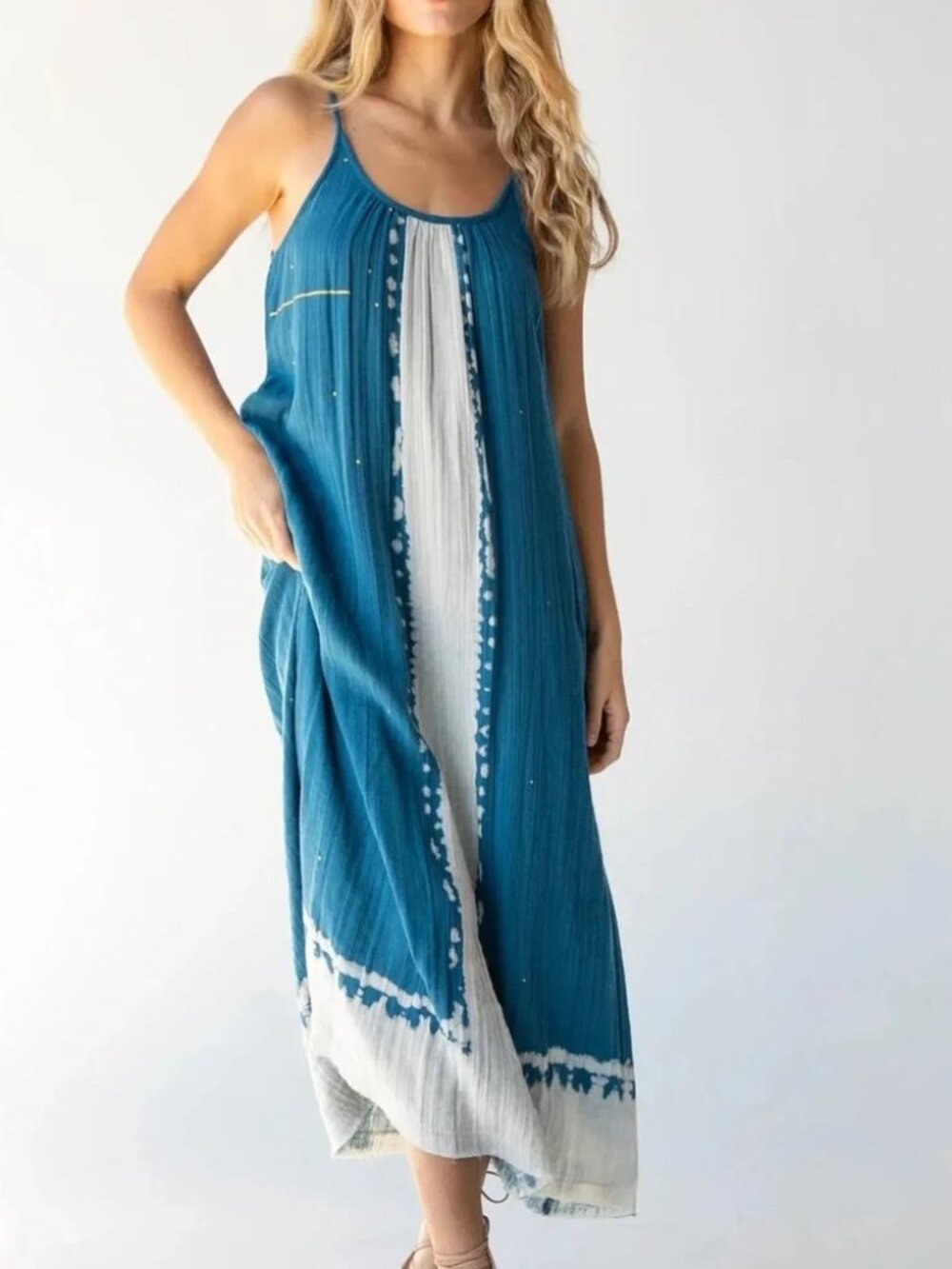 Natural Life Coco Sayulita Gauzey Flowy Soft Boho Midi Dress - XXS